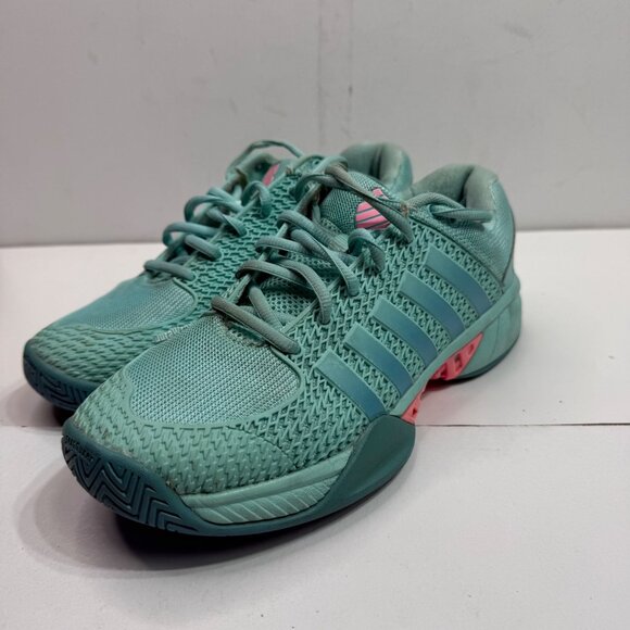 K-Swiss Womens Pickleball Shoes Size 8.5 Teal & Pink Low Top Lightweight - Picture 2 of 9